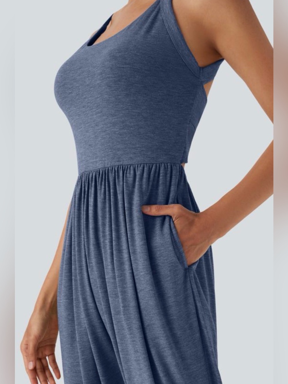 Halara U Neck Harem Casual Jumpsuit with Pockets-Easy Peezy Edition - Picture 4 of 9